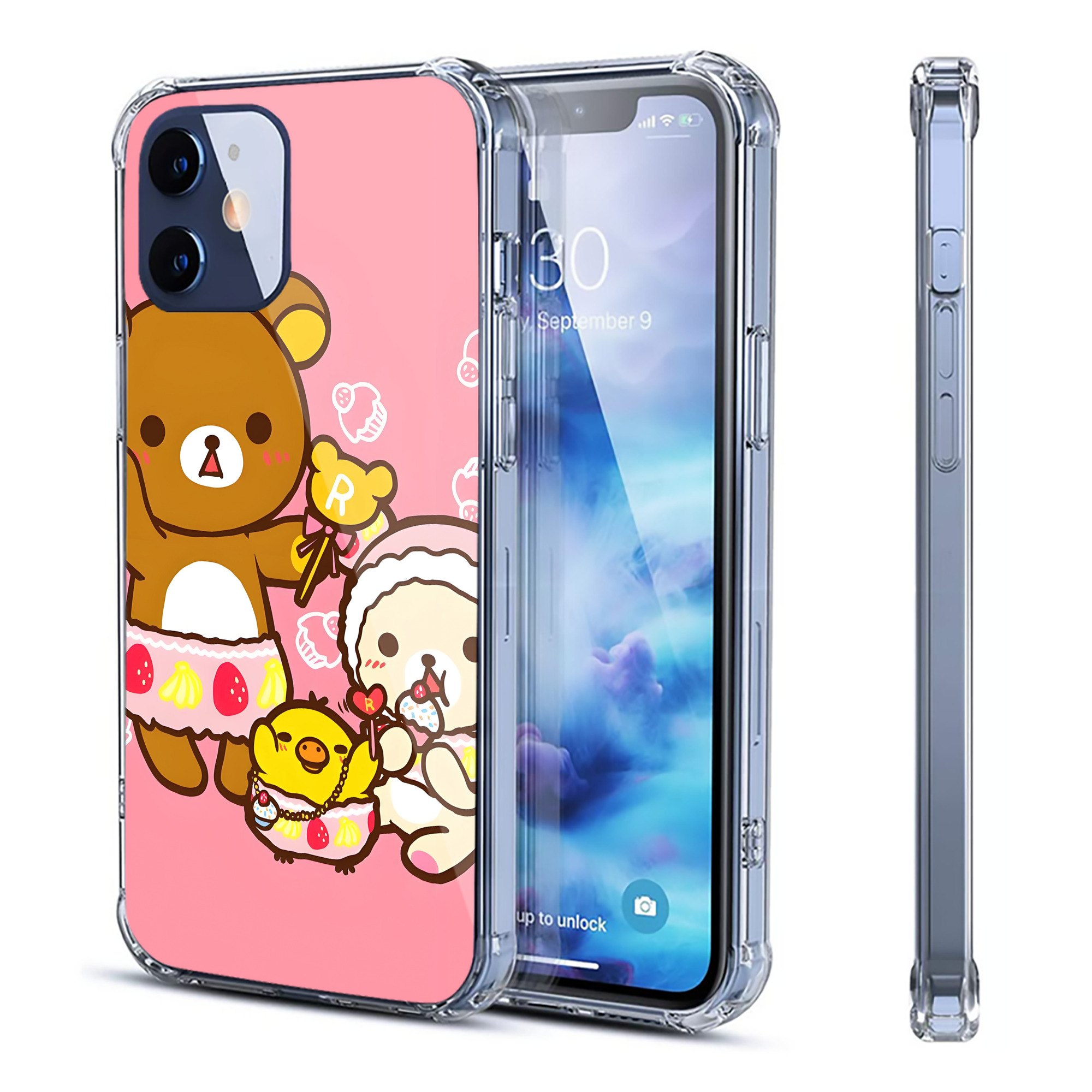 （画像用） リラックマ リラックマ キイロイトリ Rilakkuma Korilakkuma Kiiroitori 【iPhone 12シリーズ対応】透明スマホケース（クリアソフトケース）